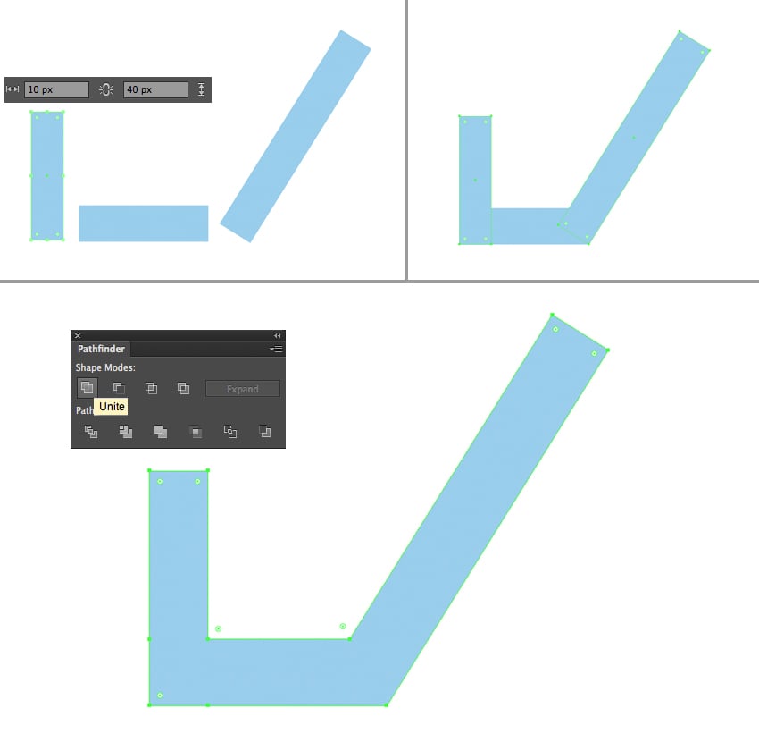 shape the arm from rectangles