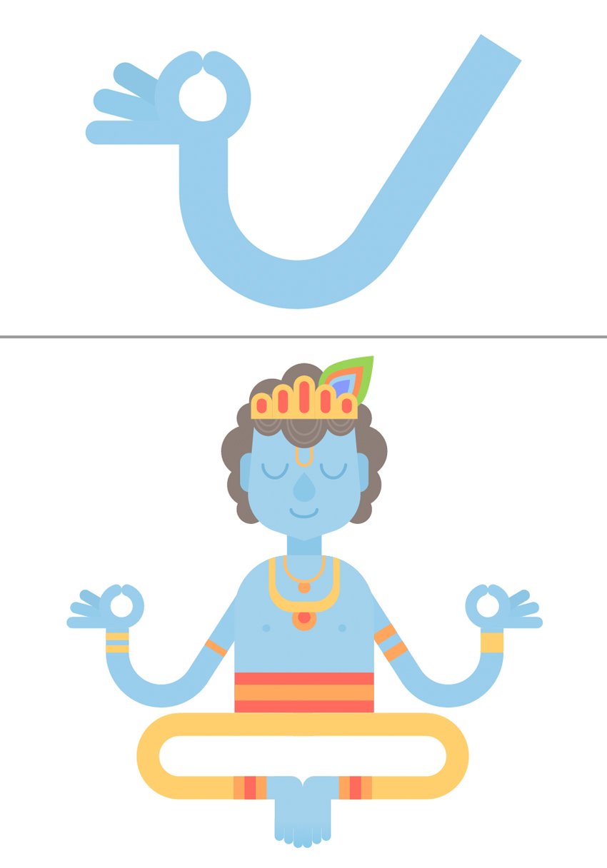 Shape fingers from the rounded rectangles