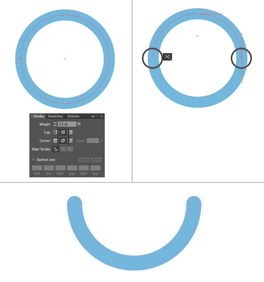 shape the eye from circle