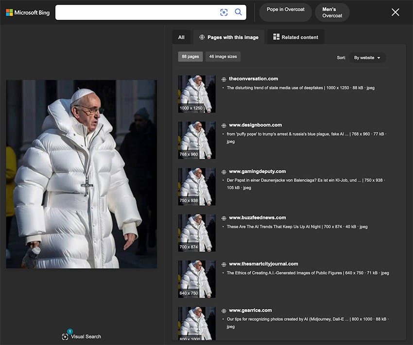 reverse image search sample through Bing Image Search