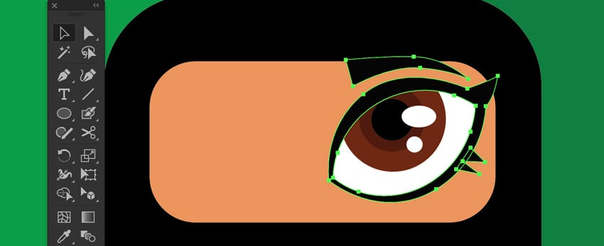 Pen Tool Draw lashes Eyebrows Group together