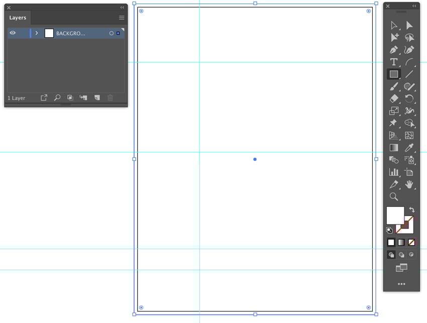 use smart guides open layers panel use rectangle tool for background