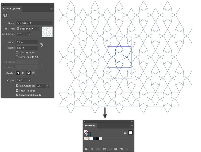 object patern make pattern options dialog box