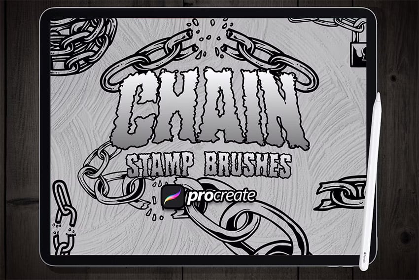 chain brush stamp for Procreate from Envato elements