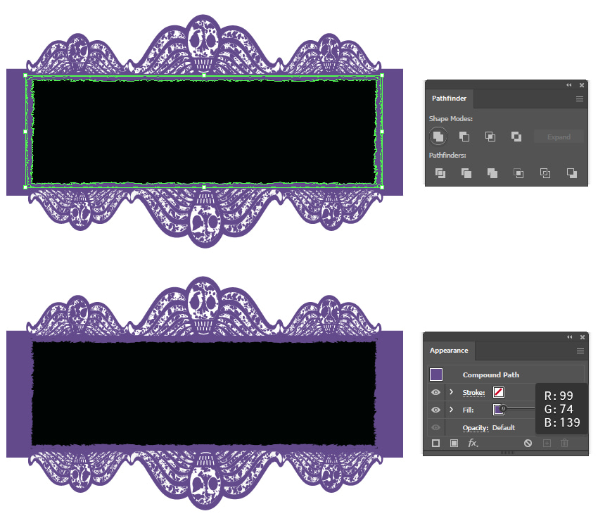 How to color the grunge frame 