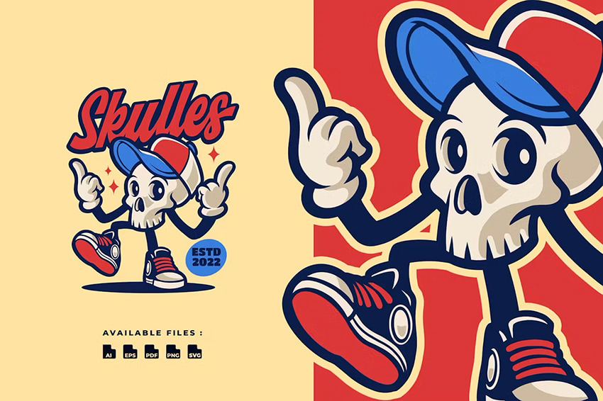 Skull mascot logo available on Envato Elements 