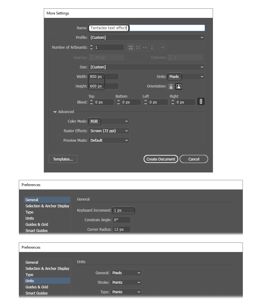 how to open a new Illustrator document