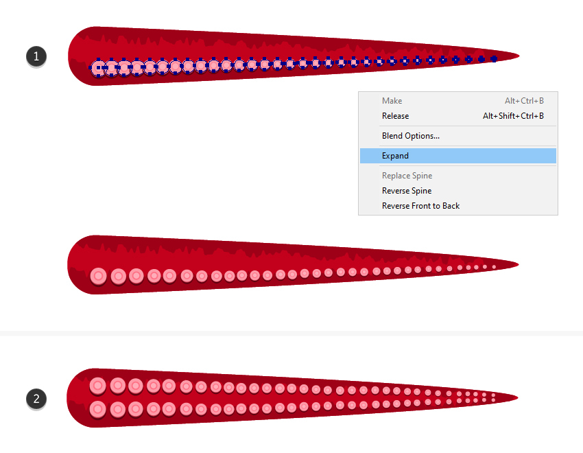 how to create all suckers on the tentacle brush