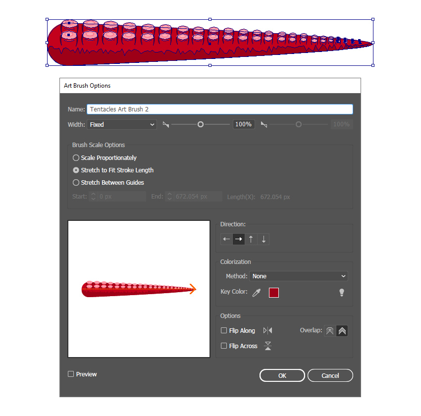 how to save the second tentacle Illustrator brush