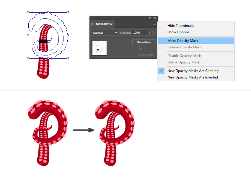 how to mask and twist the tentacles 