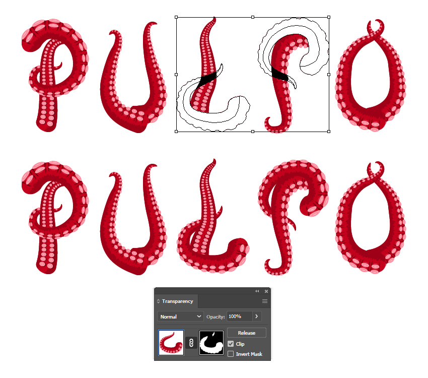 how to create the twisted tentacles design