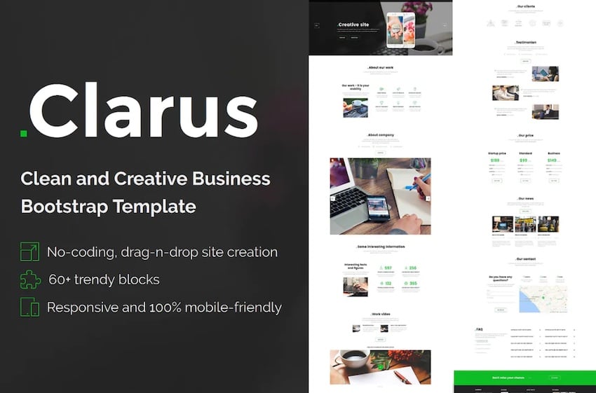 clarus site builder template