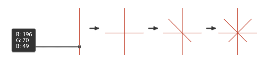 how to create the brown stalk for the maple leaf