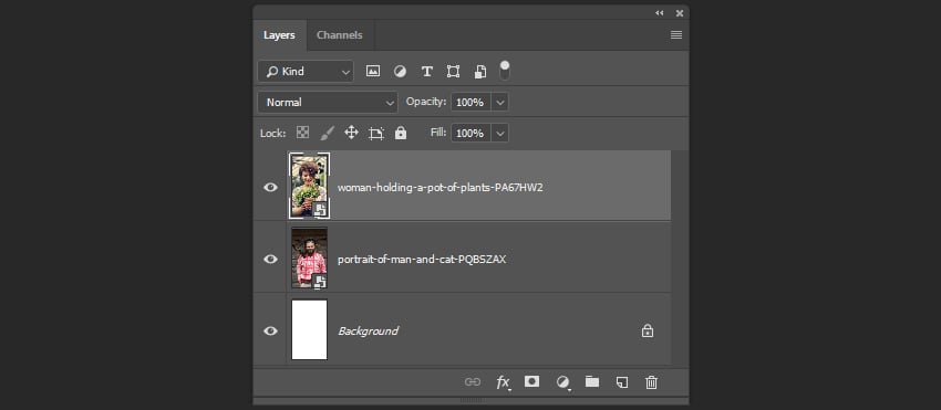 Converting the second image into the smart object