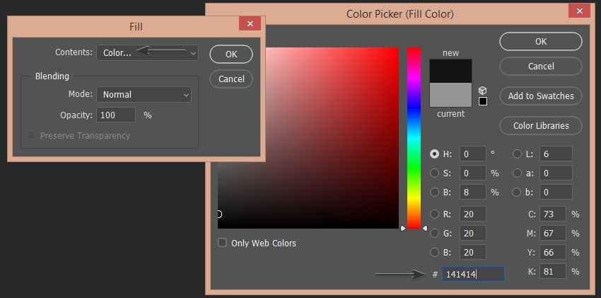 Filling the background with the color