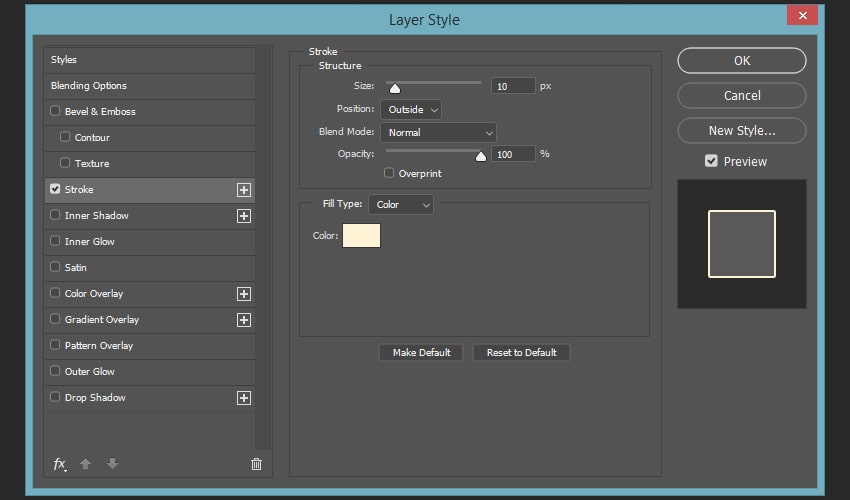 Creating a layer style for the first image