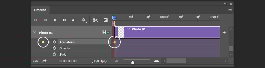 Creating first keyframe