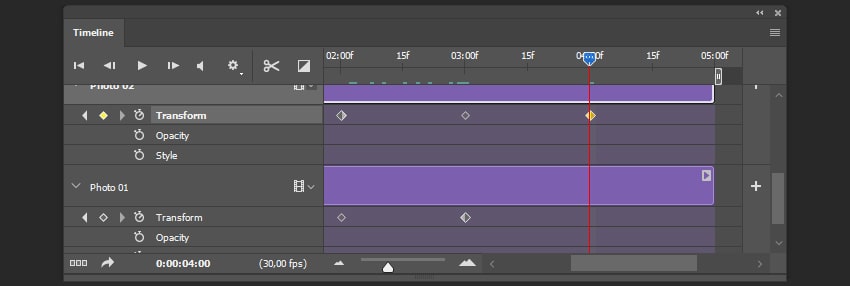 Creating the stop keyframe