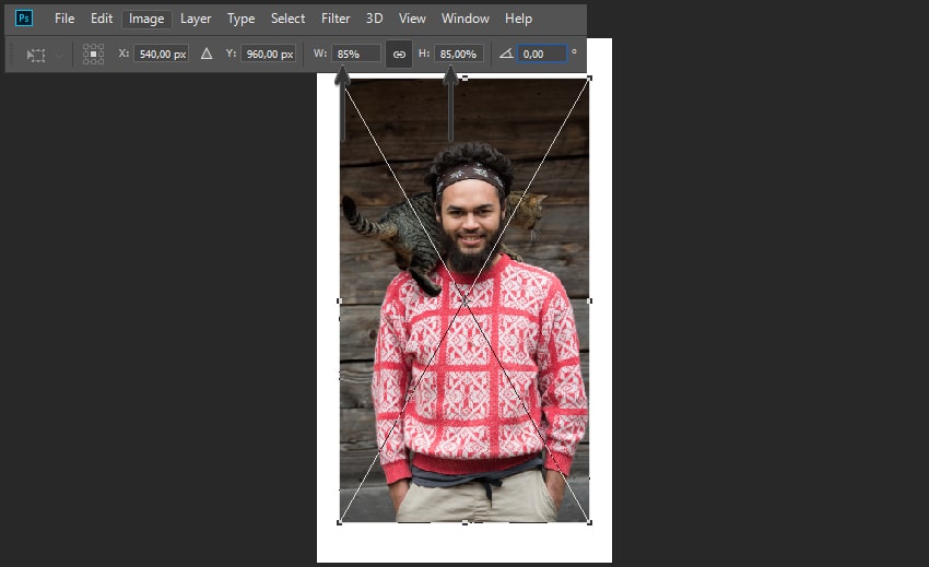 Resizing the first image