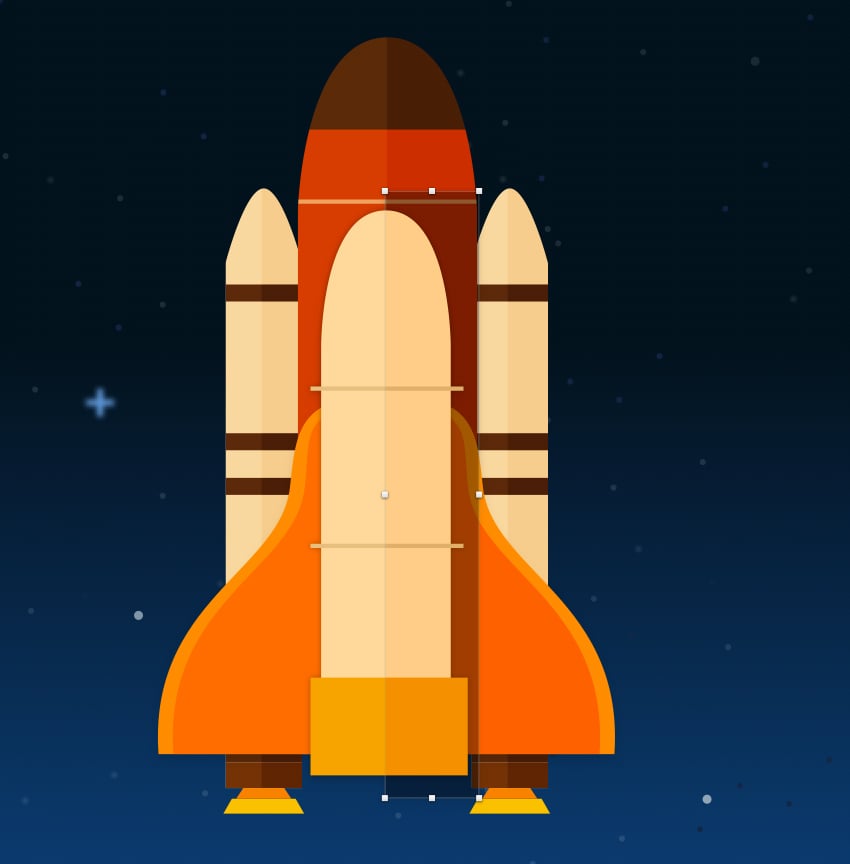 Space shuttle shadow - adjust blending and opacity