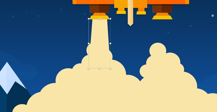 Wall of exhaust - left jet steam