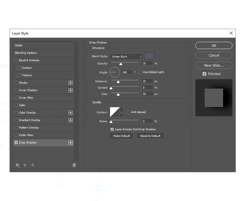 adding drop shadow effect