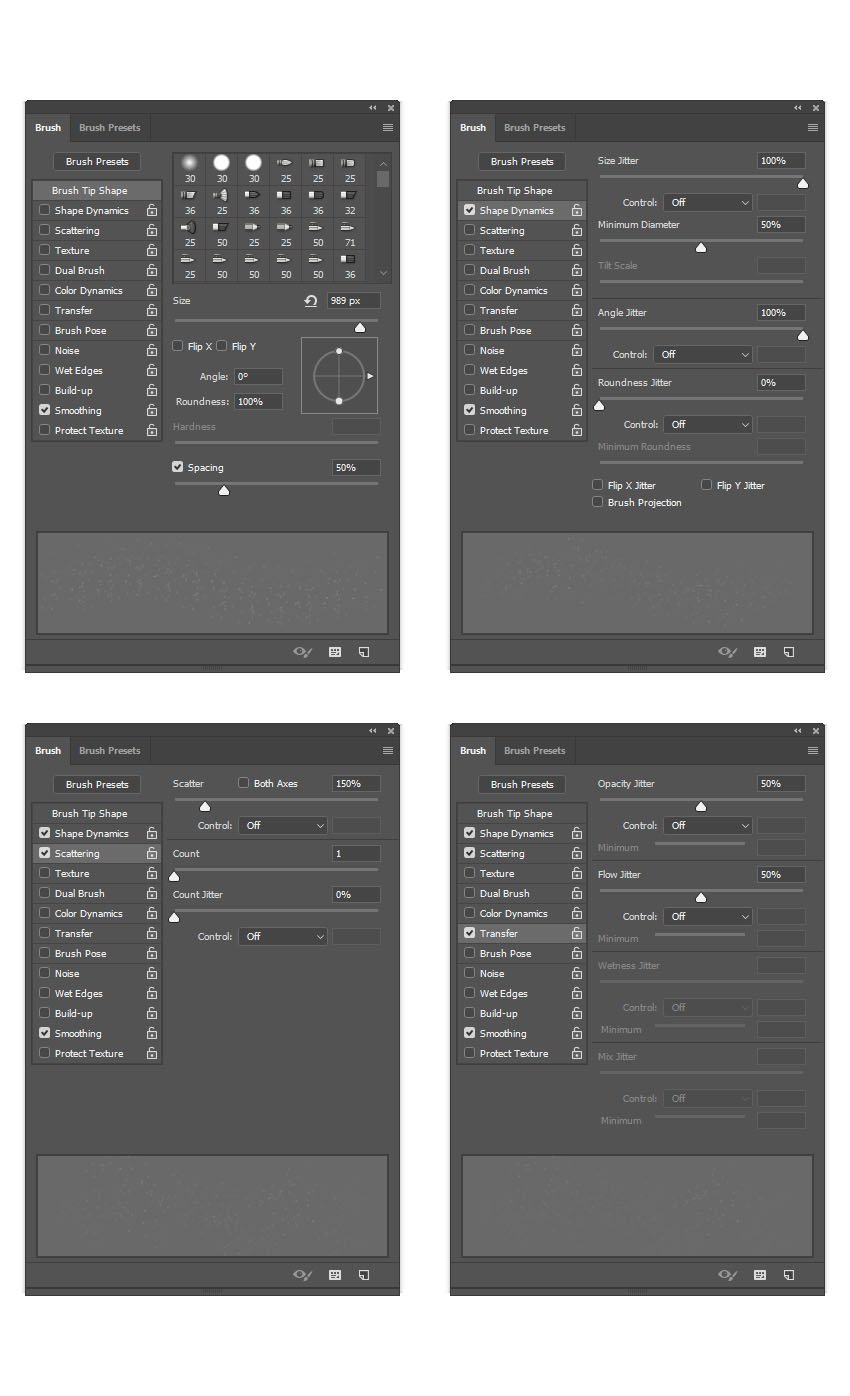 adjusting brush settings