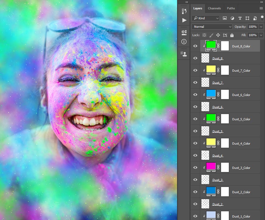 brushing into layers