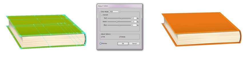 recolor the book to orange