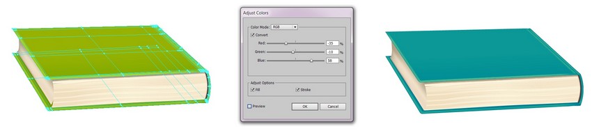 recolor the book to cyan