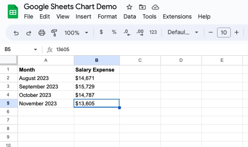 How to make a pie chart in Google Sheets