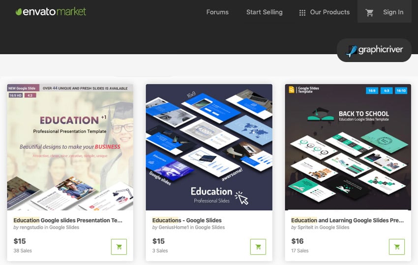Google Slides templates for teachers on GraphicRiver