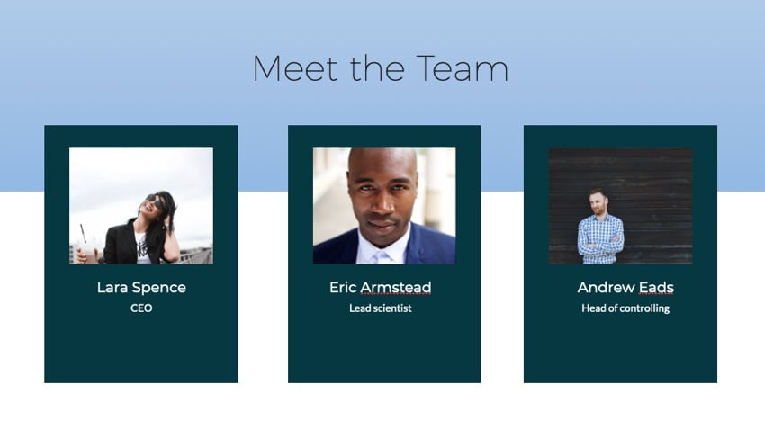 Diapositiva de equipo terminada