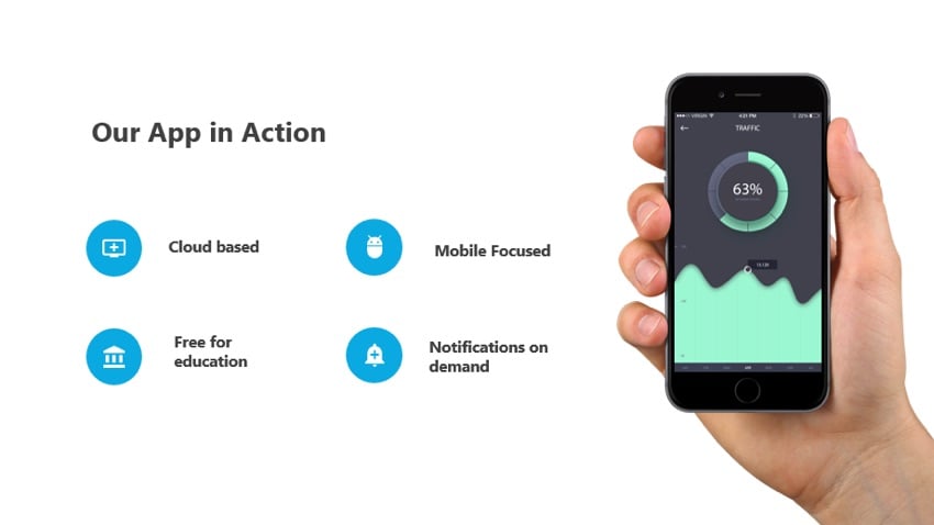 Finished app in action with Agio PowerPoint 2022 Template