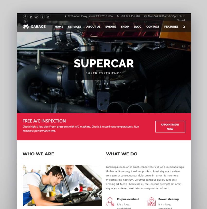Garax Automotive WordPress Theme
