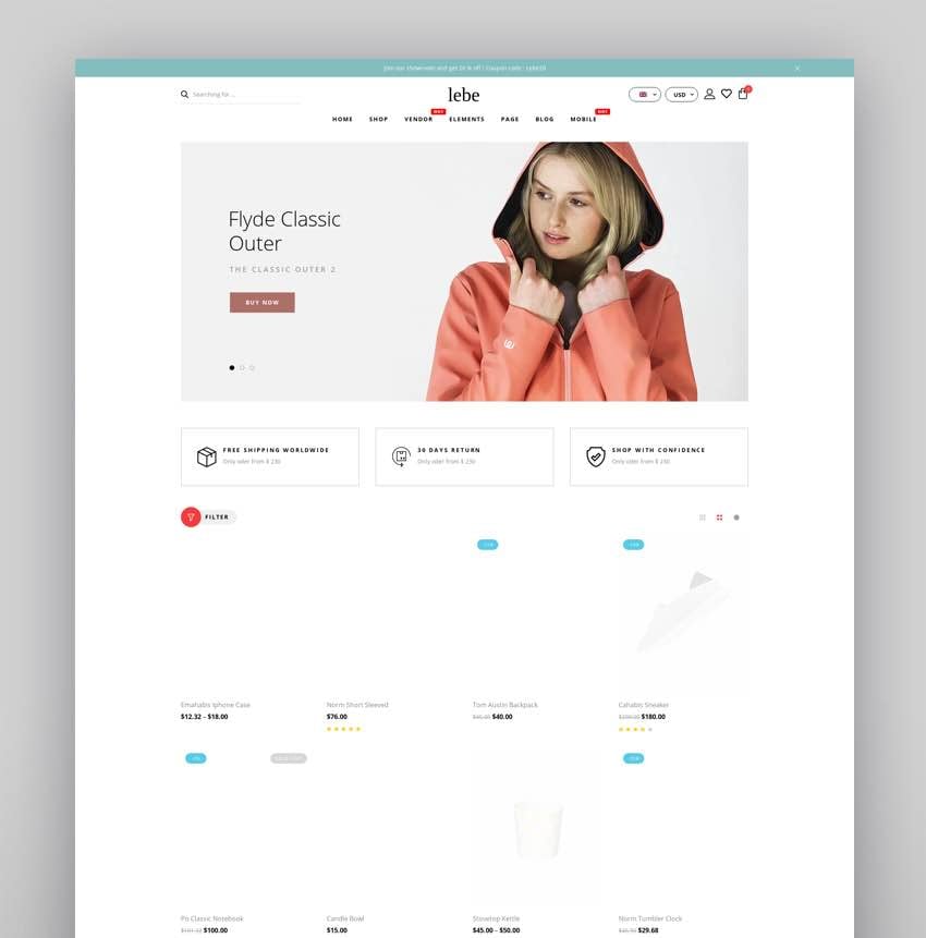 Lebe - Multipurpose WooCommerce Theme RTL Supported