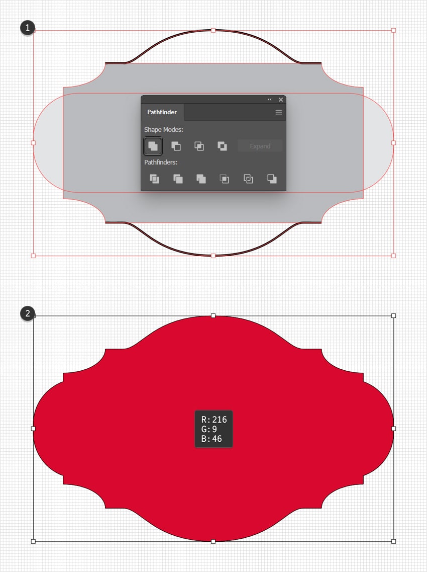 merge shapes and create circus sign