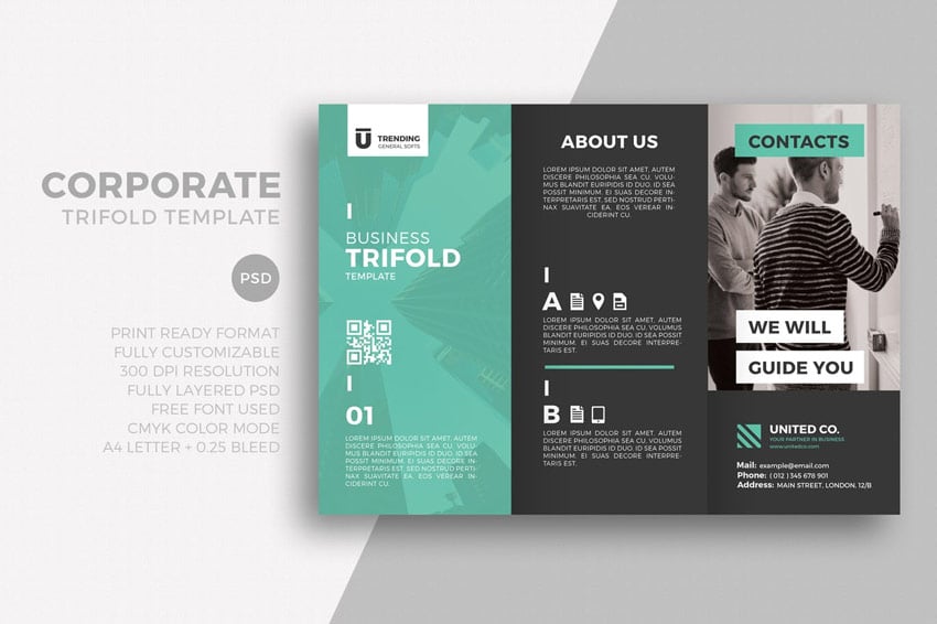  Corporate Trifold Template