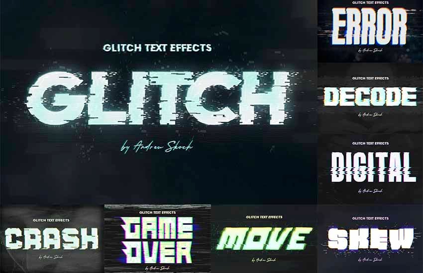 Glitch Text Effect Photoshop
