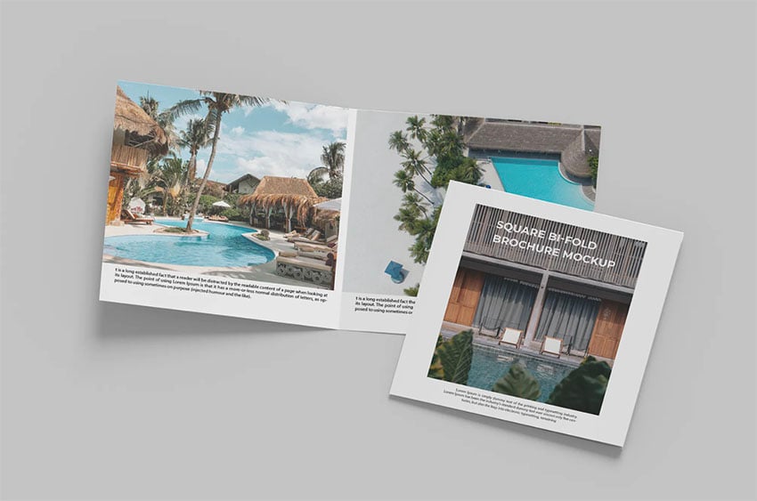 Square Pamphlet Mockup