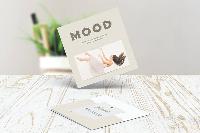 Square Bifold Pamphlet Mockup