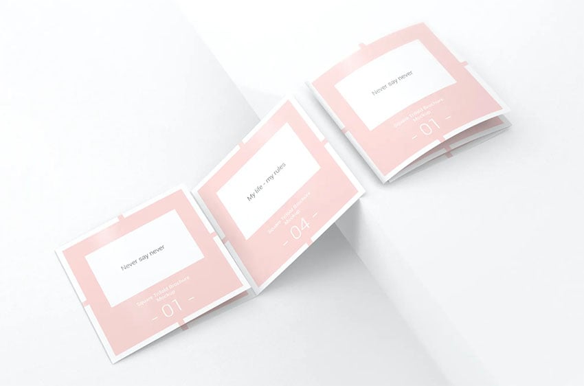 Square Trifold Brochure Mockup 