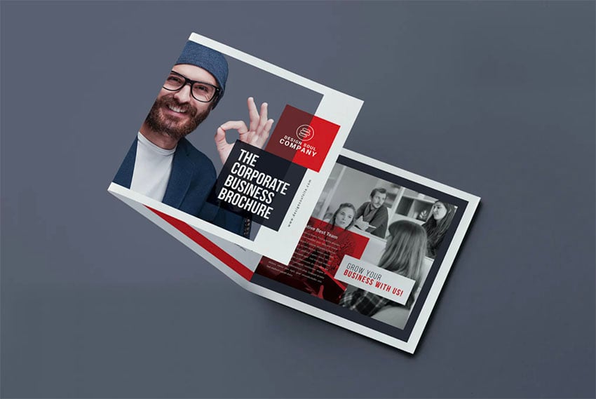 Square Tri Fold Brochure Mockup