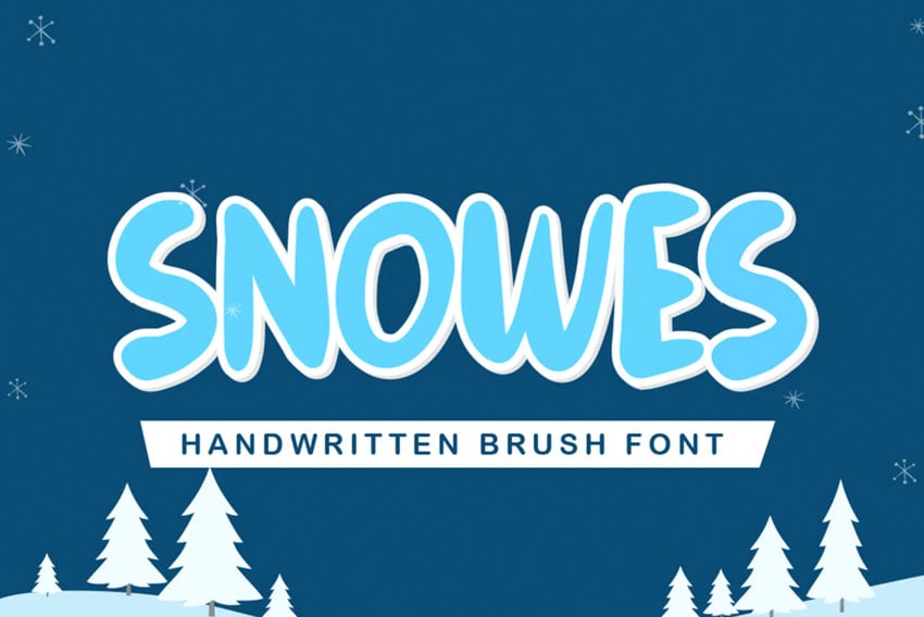Snowes Handwritten Fonts for Winter