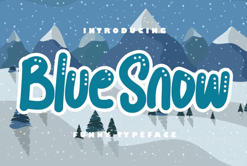 Blue Snowy Font