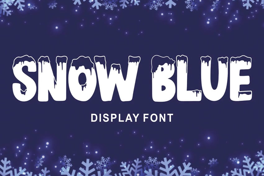 Snow Blue Icy Lettering