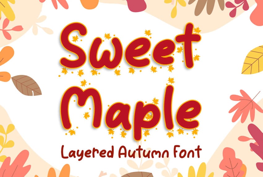 Sweet Maple Fall Lettering Font