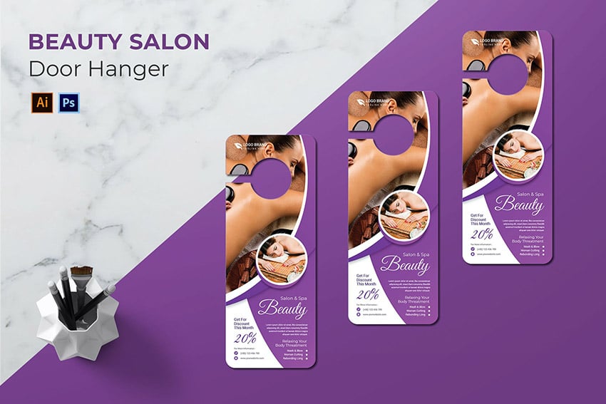 Beauty Door Hanger Template