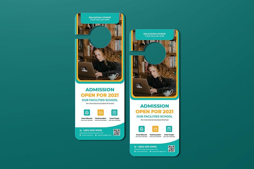 Admission Agency Door Hanger Design Template 