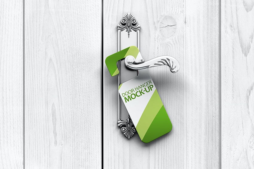 Photoshop PSD Mockup Blank Door Tag Template 